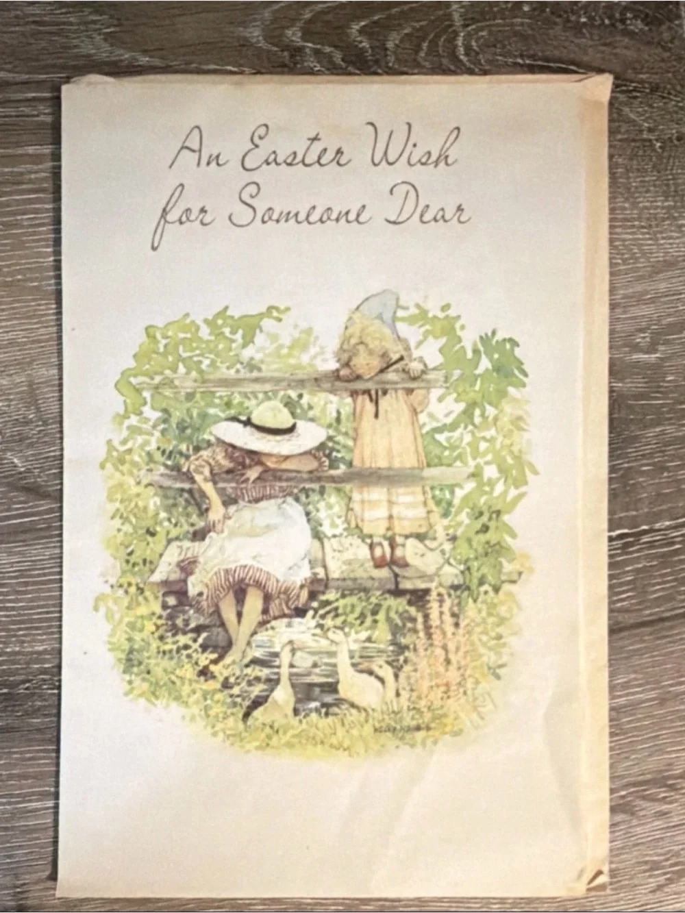 American Greetings Holly Hobbie Vintage Easter Greeting Card 1984 with Envelope